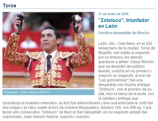 "Zotoluco", triunfador en León